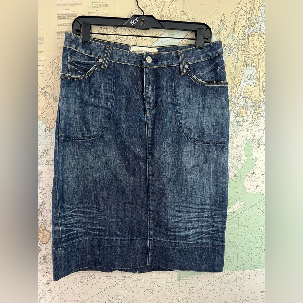 EUC! Paper Denim & Cloth “Catalyst”Denim Skirt With Slit Size 28
